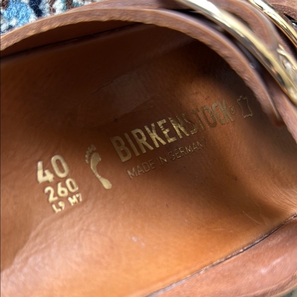 Birkenstock Big Buckle Brown Leather Sandals with Gold Buckles - Picture 2 of 5